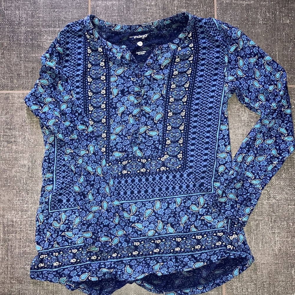 great northwest clothing company indigo long sleeve top